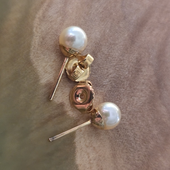 Vintage jaymark jewelry pearl earrings with gold studs - Picture 11 of 12